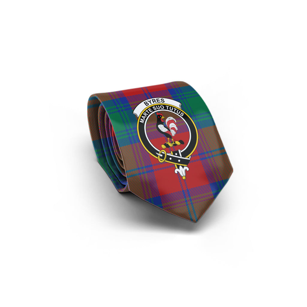 Byres (Byses) Tartan Classic Necktie with Family Crest - Tartan Vibes Clothing