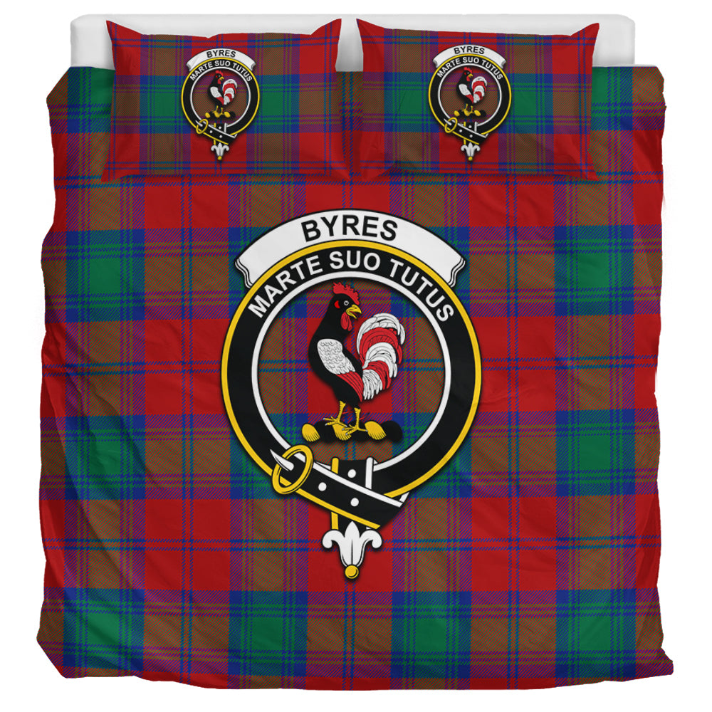 Byres (Byses) Tartan Bedding Set with Family Crest UK Bedding Set UK Super King 104*94 inch - Tartan Vibes Clothing