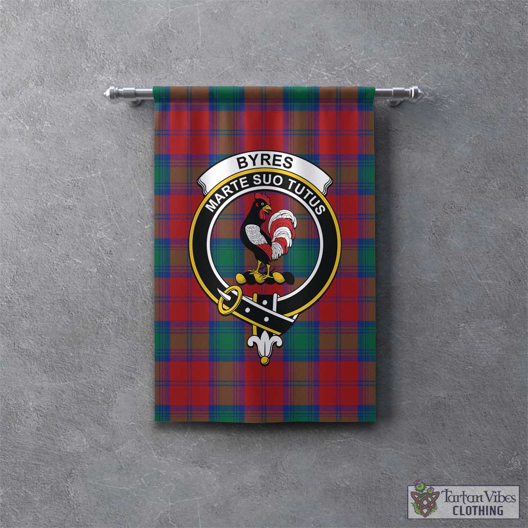 Byres Tartan Crest Black Garden Flag - Gold Thistle Style main image 1