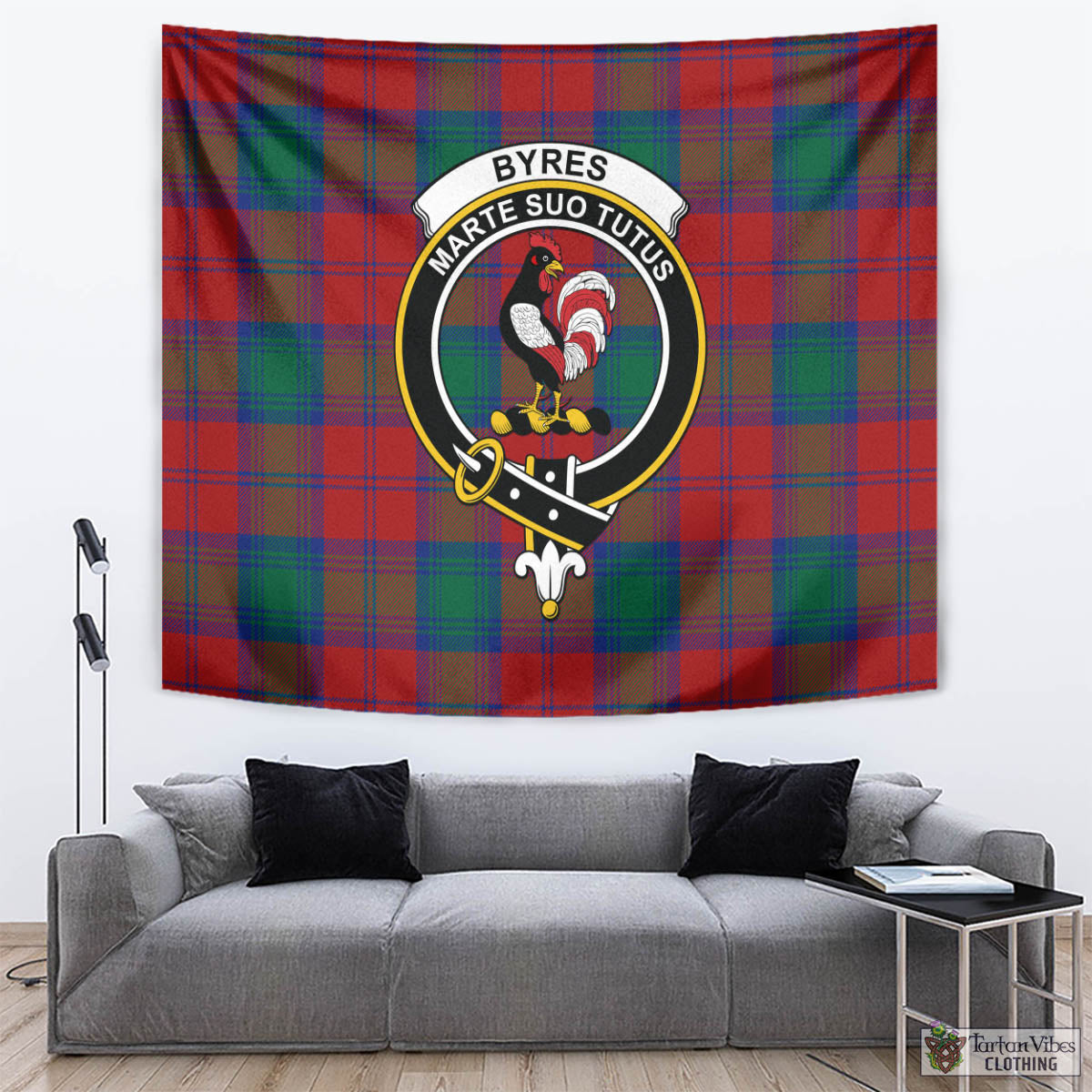Byres (Byses) Tartan Tapestry Wall Hanging and Home Decor for Room with Family Crest - Tartan Vibes Clothing