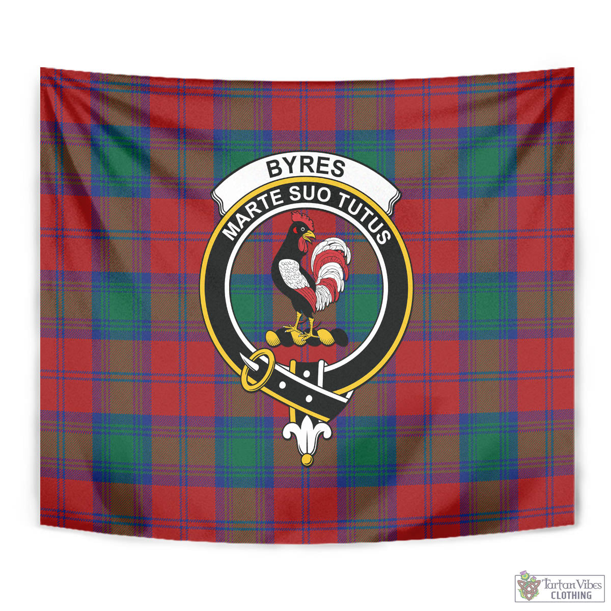 Byres (Byses) Tartan Tapestry Wall Hanging and Home Decor for Room with Family Crest - Tartan Vibes Clothing