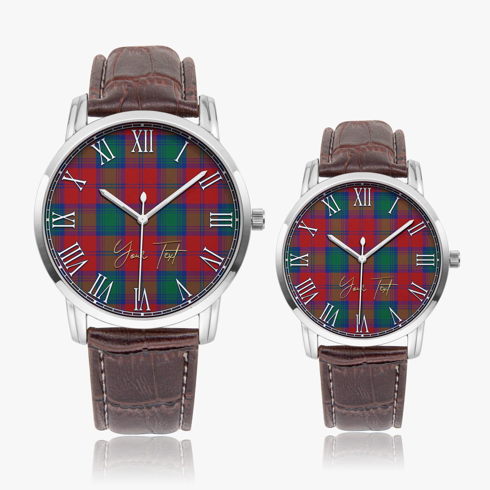 Byres (Byses) Tartan Personalized Your Text Leather Trap Quartz Watch - Tartan Vibes Clothing