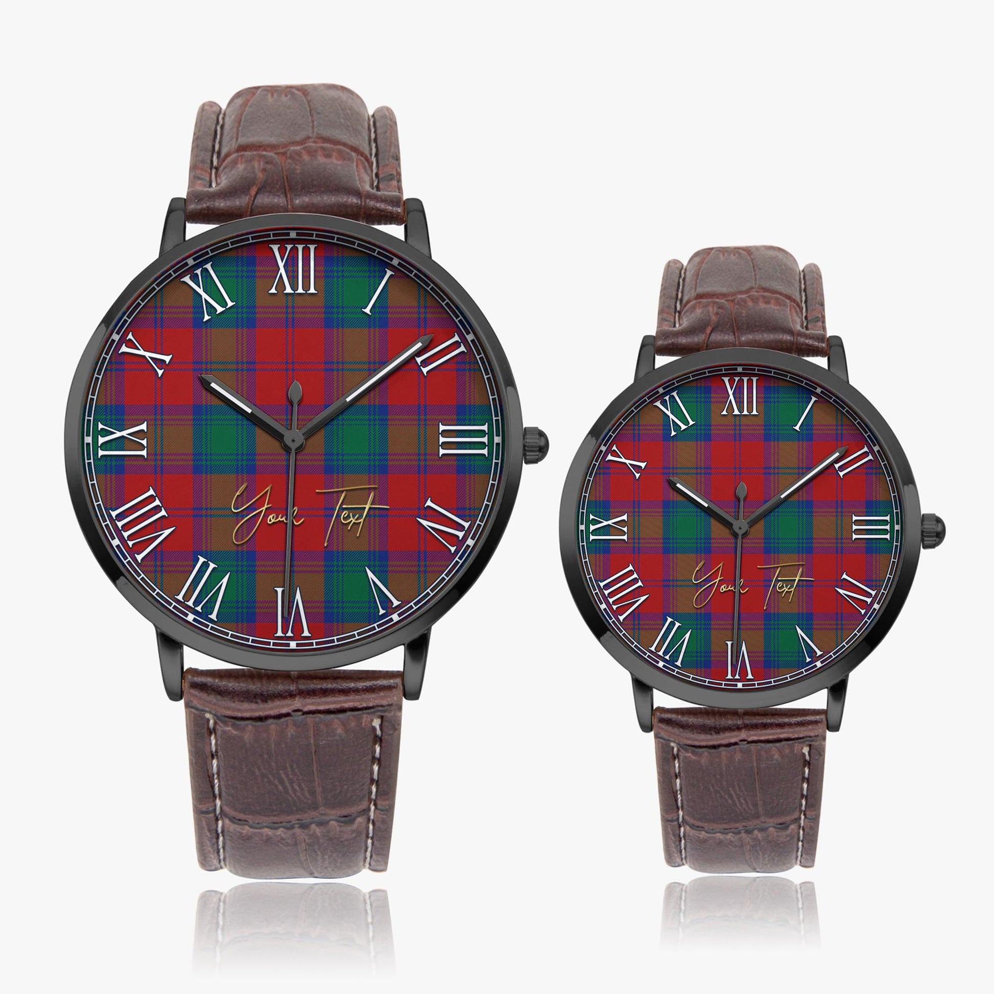 Byres (Byses) Tartan Personalized Your Text Leather Trap Quartz Watch - Tartan Vibes Clothing