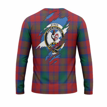 Byres (Byses) Clan Crest In Me Tartan Long Sleeve T-Shirt Scotland Flag Style