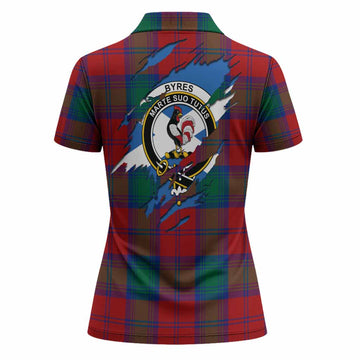 Byres (Byses) Clan Crest In Me Tartan Women Polo Shirt Scotland Flag Style