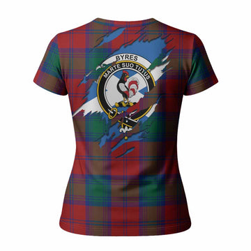 Byres (Byses) Clan Crest In Me Tartan Women T shirt Scotland Flag Style