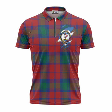 Byres (Byses) Clan Crest In Me Tartan Zipper Polo Shirt Scotland Flag Style