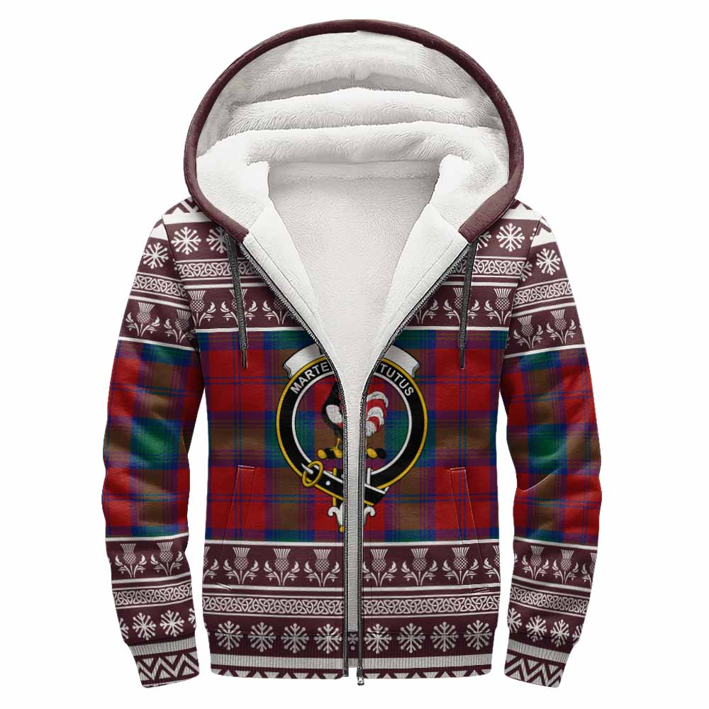 Byres (Byses) Clan Tartan Christmas Fleece Hoodie with Family Crest - Tartan Vibes Clothing