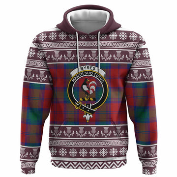 Byres (Byses) Clan Tartan Christmas Hoodie with Family Crest - Tartan Vibes Clothing