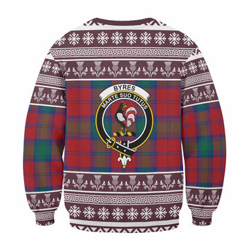 Byres (Byses) Clan Tartan Christmas Sweatshirt with Family Crest - Tartan Vibes Clothing