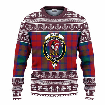 Byres (Byses) Clan Tartan Christmas Ugly Sweater with Family Crest - Tartan Vibes Clothing