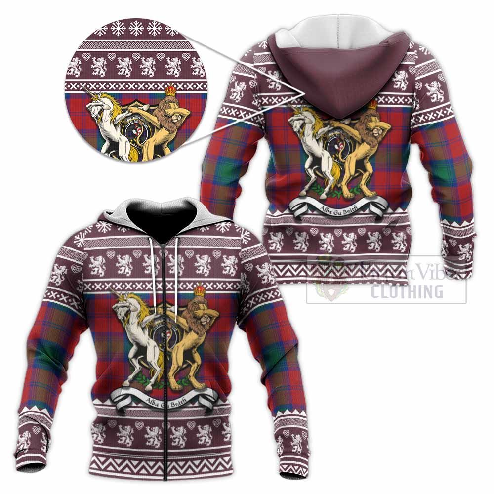 Byres (Byses) Clan Tartan Crest Christmas Knitted Hoodie Coat of Arms Funny Style - Tartan Vibes Clothing