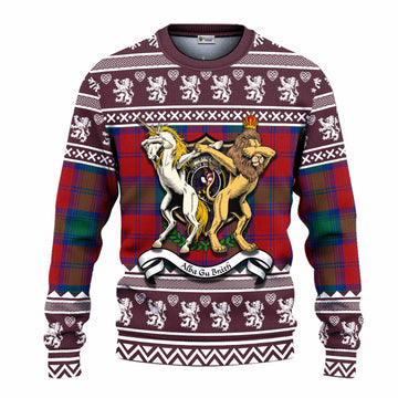 Byres (Byses) Clan Tartan Crest Christmas Ugly Sweater Coat of Arms Funny Style