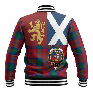 Byres (Byses) Crest Tartan Baseball Jacket with Lion Rampant Saltire Style