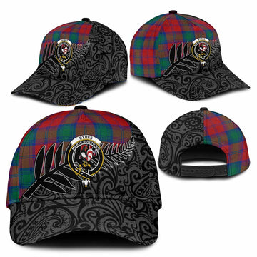 Byres (Byses) Crest Tartan Classic Cap with New Zealand Silver Fern Half Style