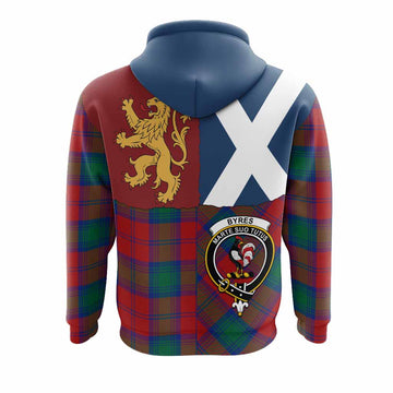 Byres (Byses) Crest Tartan Hoodie with Lion Rampant Saltire Style