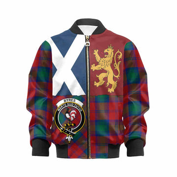 Byres (Byses) Crest Tartan Kid Bomber Jacket with Lion Rampant Saltire Style