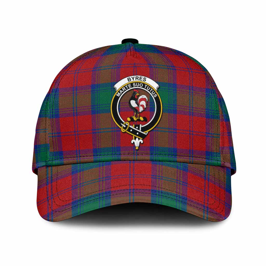 Byres (Byses) Tartan Classic Cap with Family Crest
