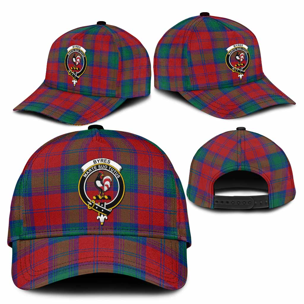 Byres (Byses) Tartan Classic Cap with Family Crest