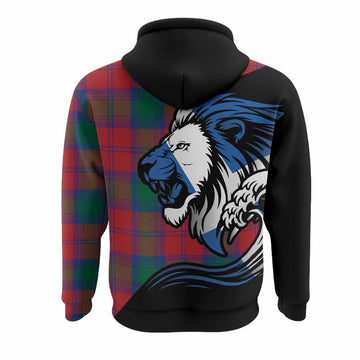 Byres (Byses) Tartan Crest Hoodie Scottish Golden Lions Wave Flow