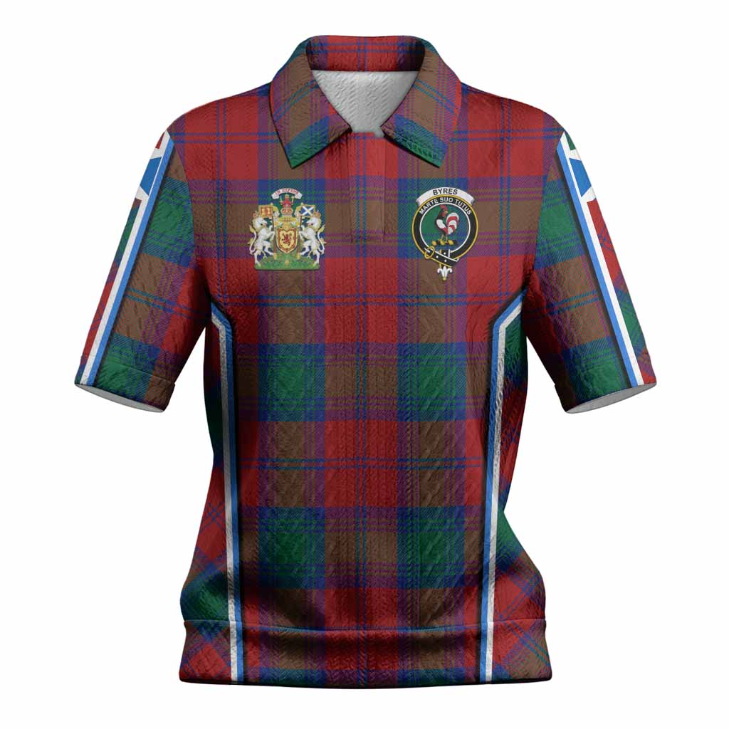 Byres (Byses) Tartan Crest Women’s Polo Sweater Top Scotland Coat of Arm Flag Style