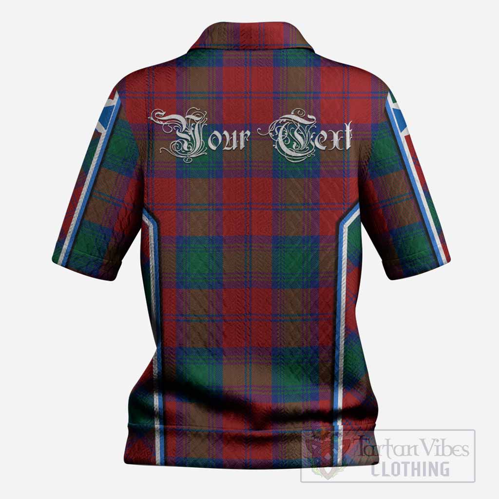Byres (Byses) Tartan Crest Women’s Polo Sweater Top Scotland Coat of Arm Flag Style