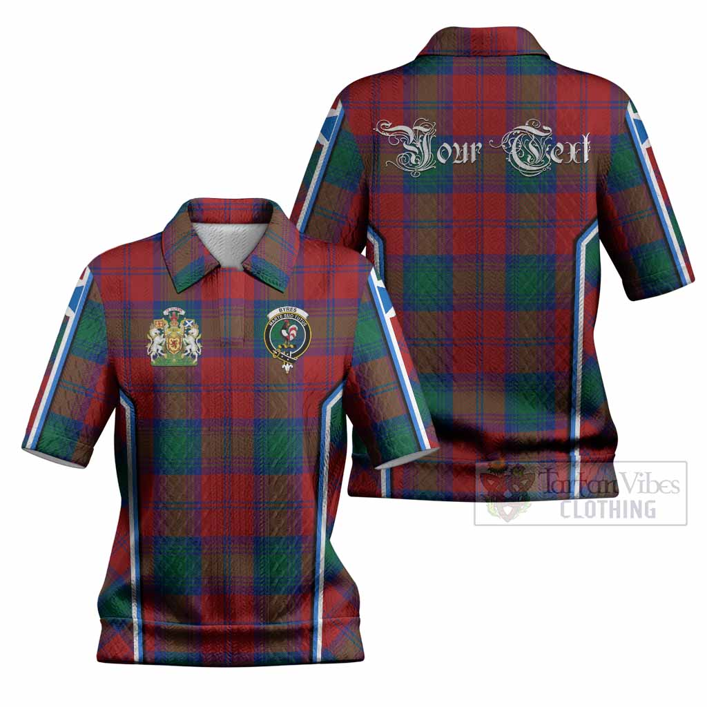 Byres (Byses) Tartan Crest Women’s Polo Sweater Top Scotland Coat of Arm Flag Style
