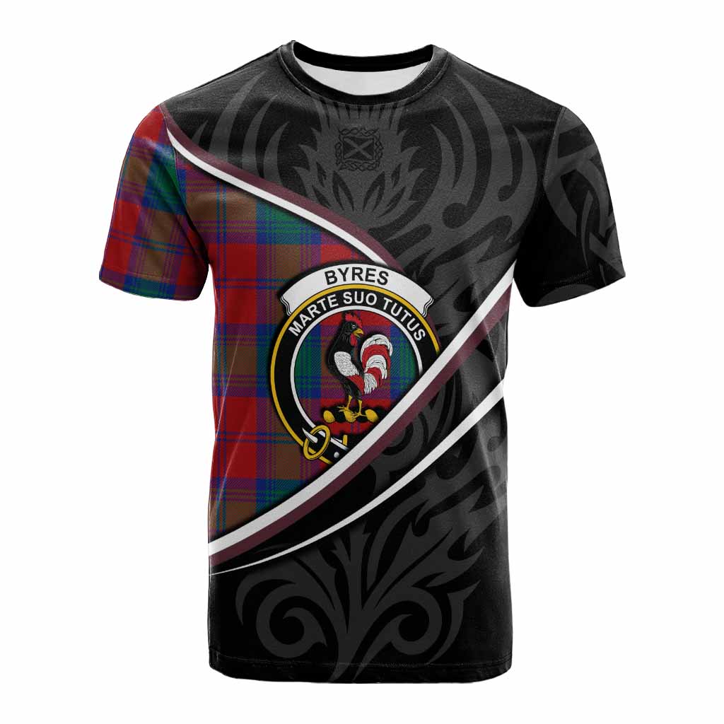 Byres (Byses) Tartan Family Crest Cotton T-shirt Celtic Scottish Thistle Floral - Tartan Vibes Clothing