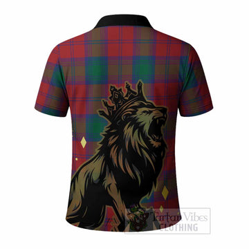 Byres (Byses) Tartan Family Crest Polo Shirt Crowned Lion Roaring