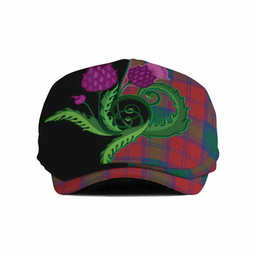 Byres (Byses) Tartan Flat Cap, Jeff Cap Traditional Scottish Thistle