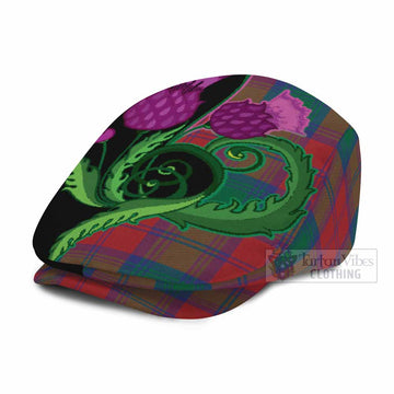 Byres (Byses) Tartan Flat Cap, Jeff Cap Traditional Scottish Thistle