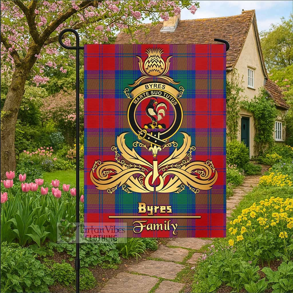 Byres (Byses) Tartan Garden Flag with Highland Thistle Cherish Family Crest Style - Tartan Vibes Clothing
