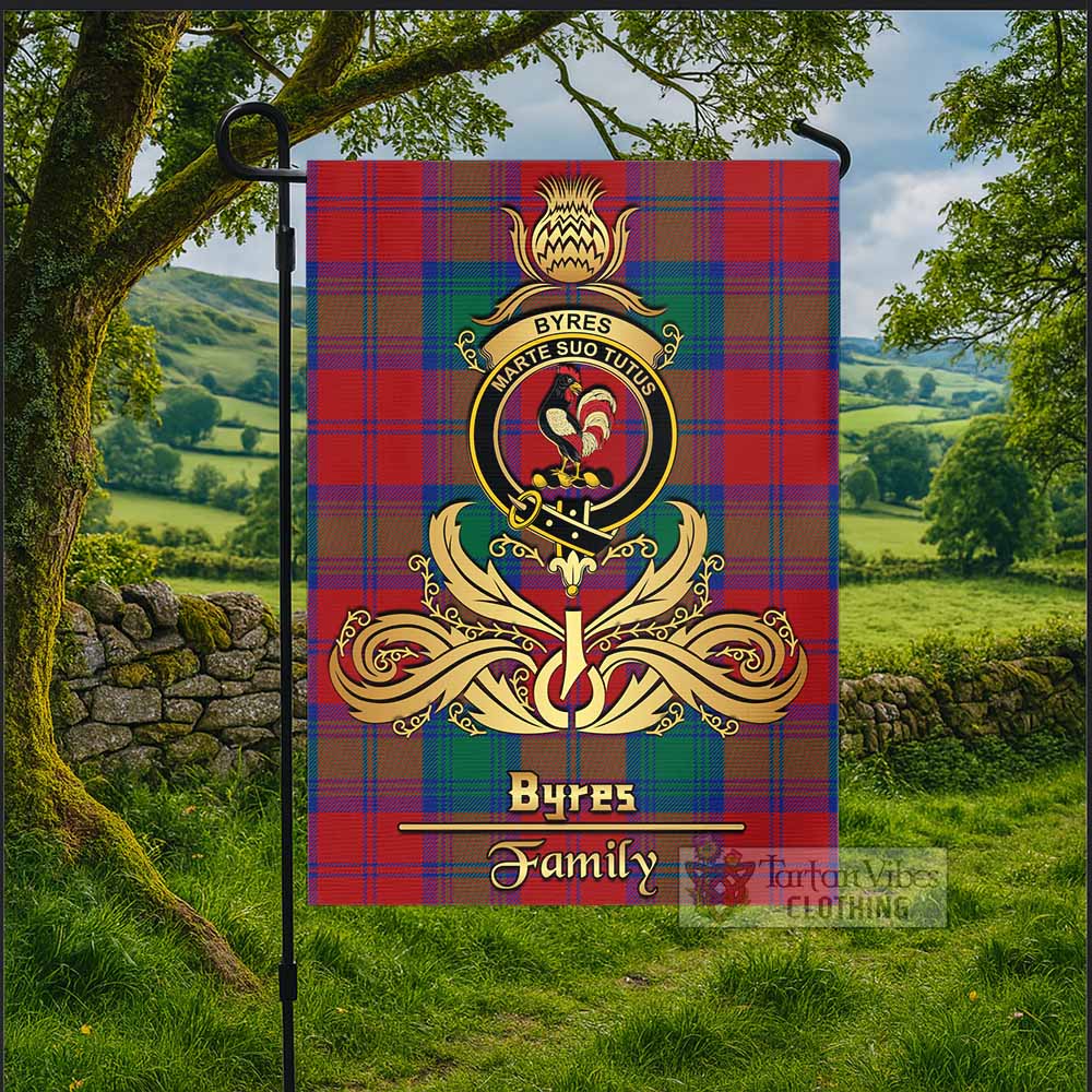 Byres (Byses) Tartan Garden Flag with Highland Thistle Cherish Family Crest Style - Tartan Vibes Clothing
