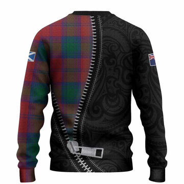 Byres (Byses) Tartan Knitted Sweater New Zealand Pattern Unique Zipper Stylized