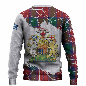 Byres (Byses) Tartan Knitted Sweater with Family Crest and Lion Rampant Grunge Style