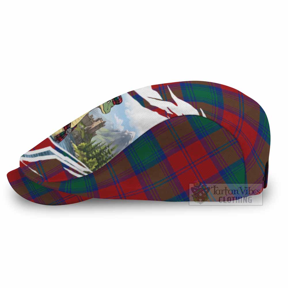 Byres (Byses) Tartan Loch Ness Monster Scottish Heritage Art Flat Cap, Jeff Cap