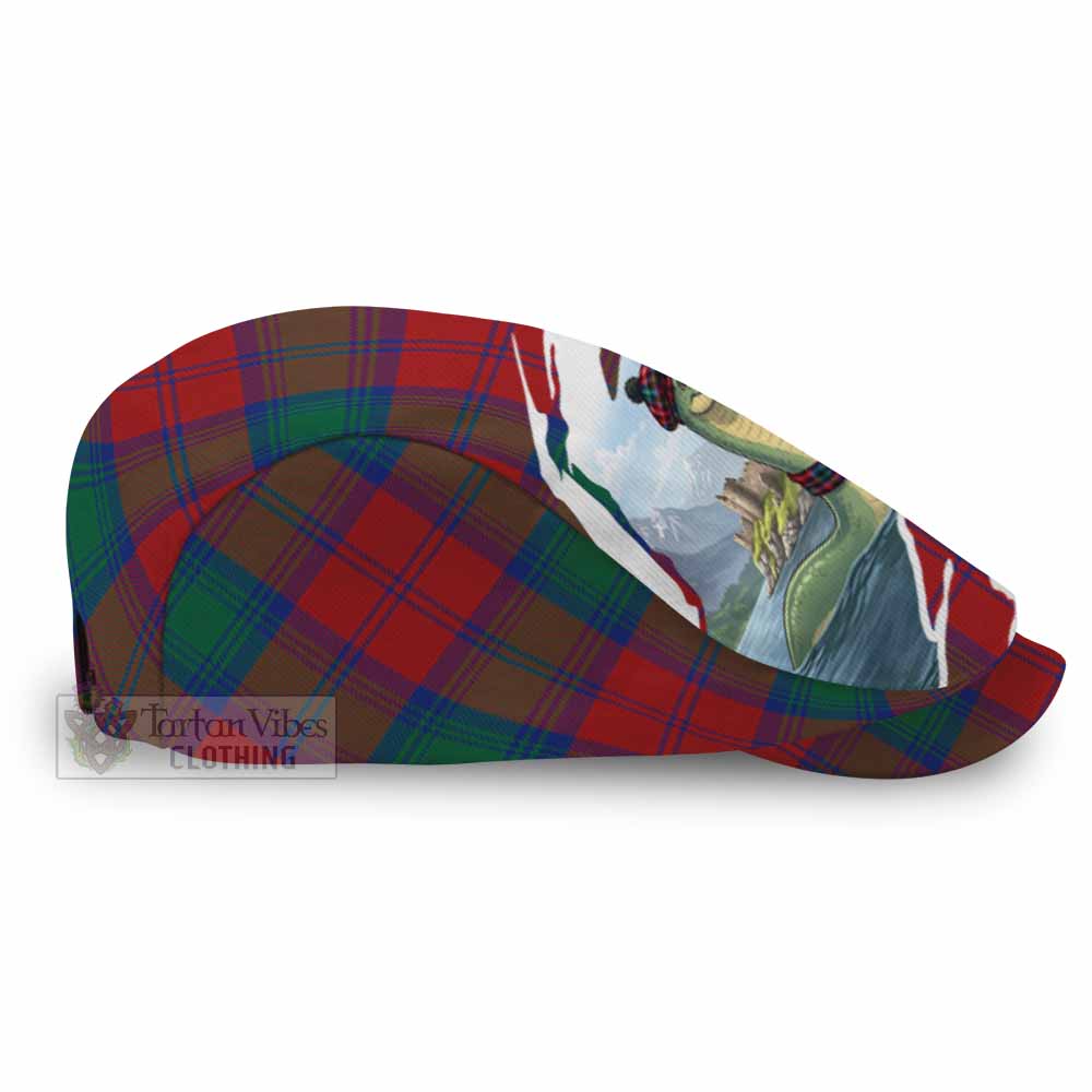 Byres (Byses) Tartan Loch Ness Monster Scottish Heritage Art Flat Cap, Jeff Cap