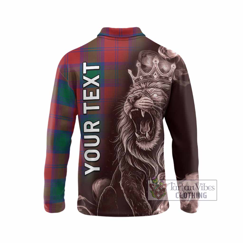 Byres (Byses) Tartan Long Sleeve Polo Shirt Roaring Lion Heritage