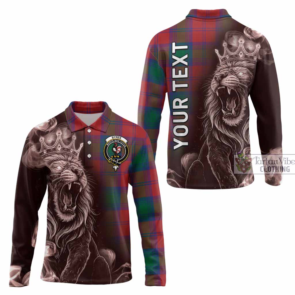 Byres (Byses) Tartan Long Sleeve Polo Shirt Roaring Lion Heritage