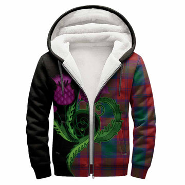 Byres (Byses) Tartan Sherpa Hoodie Traditional Scottish Thistle