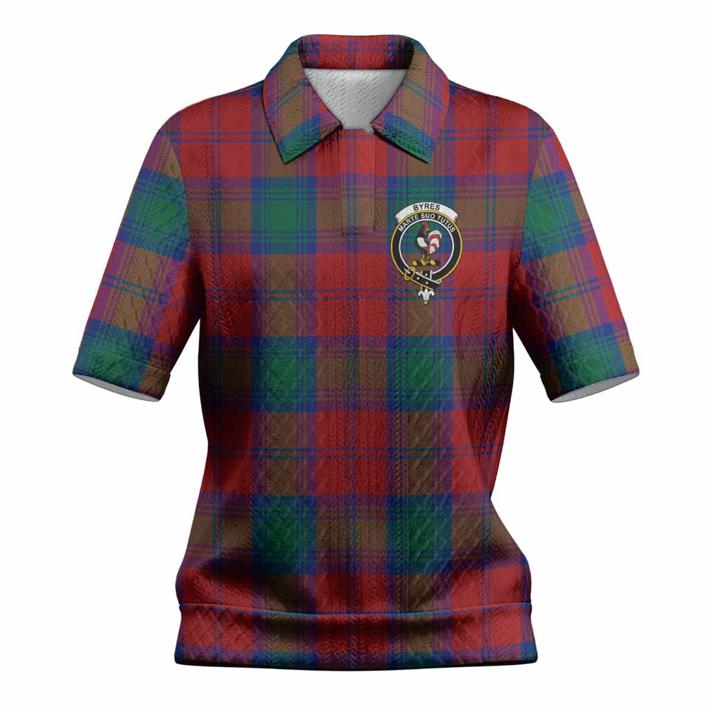 Byres (Byses) Tartan Women’s Polo Sweater Top with Family Crest