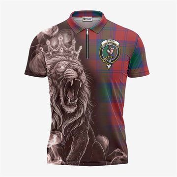 Byres (Byses) Tartan Zipper Polo Shirt Roaring Lion Heritage