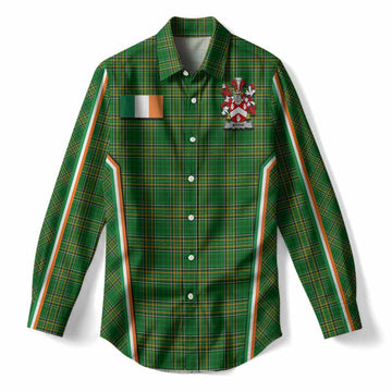 Byrne Irish Clan Coat of Arm Tartan Women Casual Shirt Flag Style