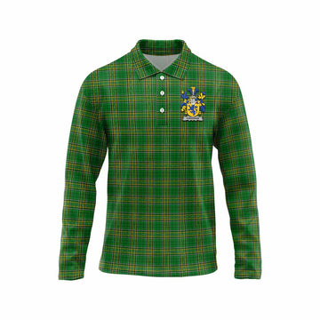 Cadogan Irish Clan Tartan Long Sleeve Polo Shirt with Coat of Arms Unisex - Tartan Vibes Clothing