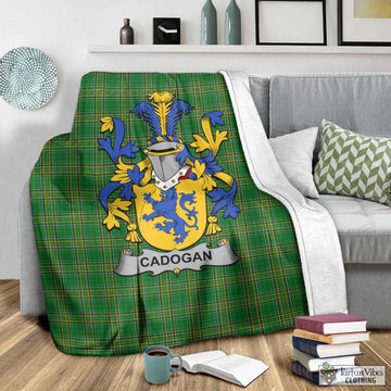 Tartan Vibes Clothing Cadogan Irish Clan Tartan Blanket with Coat of Arms