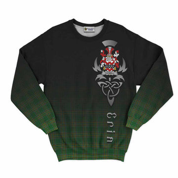 Cadwell Irish Clan Sweatshirt with Coat of Arms Erin Go Bragh Celtic Inspired