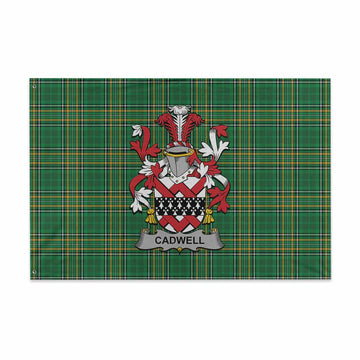 Cadwell Irish Clan Tartan House Flag with Coat of Arms