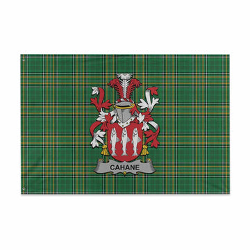 Cahane Irish Clan Tartan House Flag with Coat of Arms