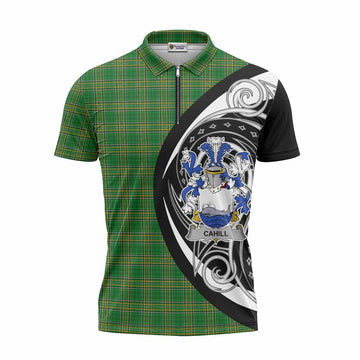 Cahill Irish Clan Zipper Polo Shirt Celtic Circle Style Unisex - Tartan Vibes Clothing