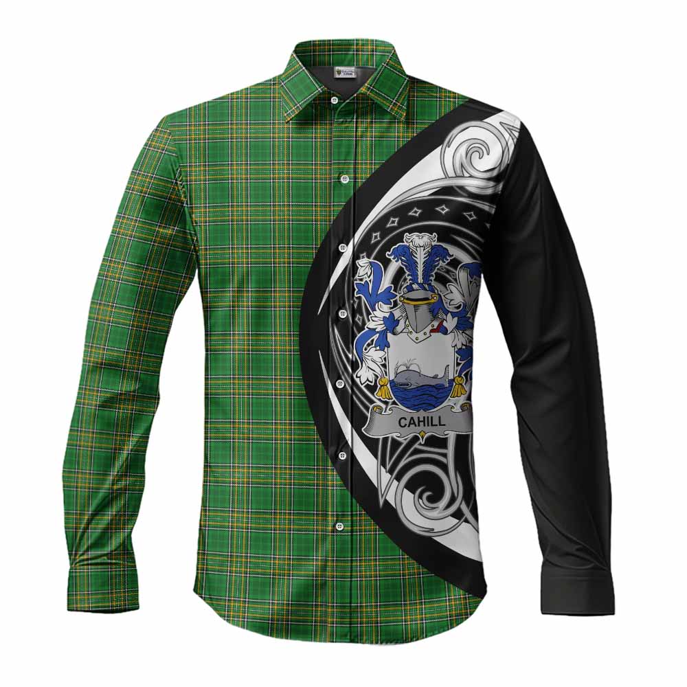 Cahill Irish Clan Long Sleeve Button Shirt Celtic Circle Style Men's Shirt S - Tartan Vibes Clothing